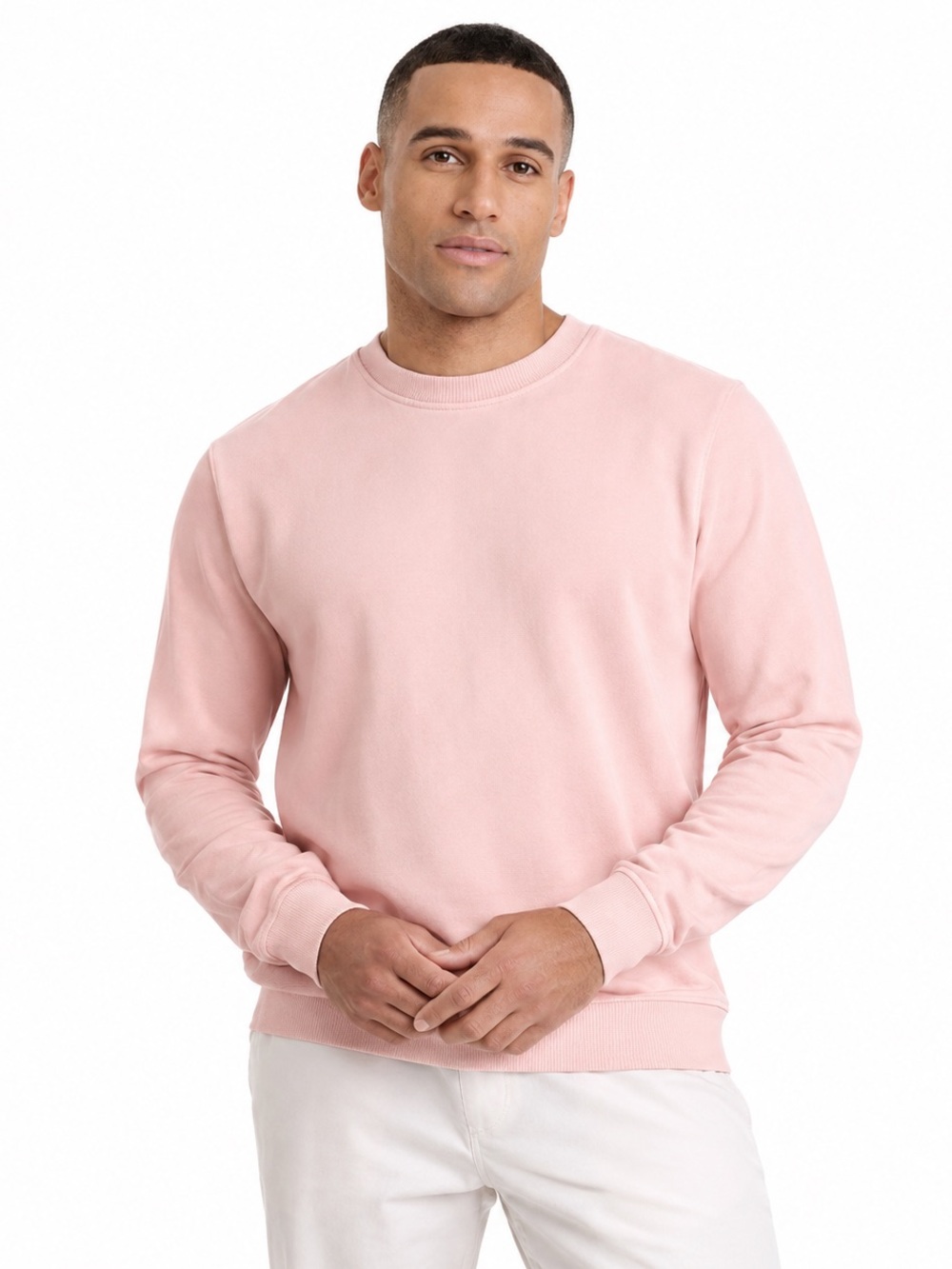Goodfellow & Co Men's French Terry Crewneck Pullover Sweatshirt Pink Size L